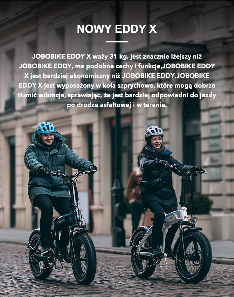 JOBOBIKE Eddy X- Składany Rower Elektryczny Fatbike