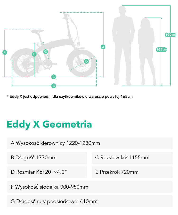 JOBOBIKE Eddy X- Składany Rower Elektryczny Fatbike