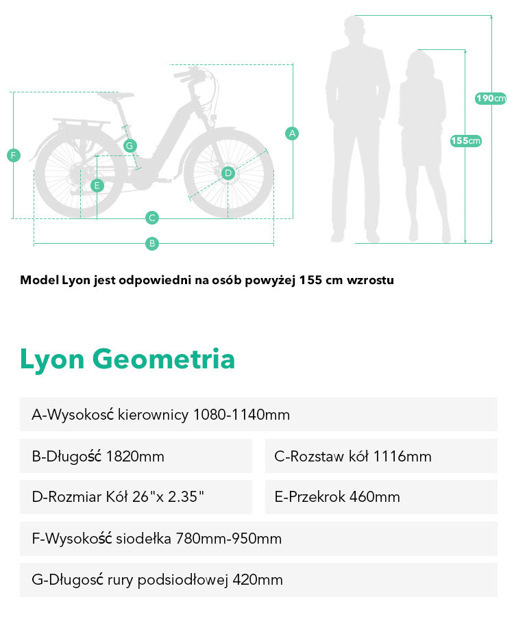 JOBOBIKE Lyon - Miejski Rower Elektryczny męski