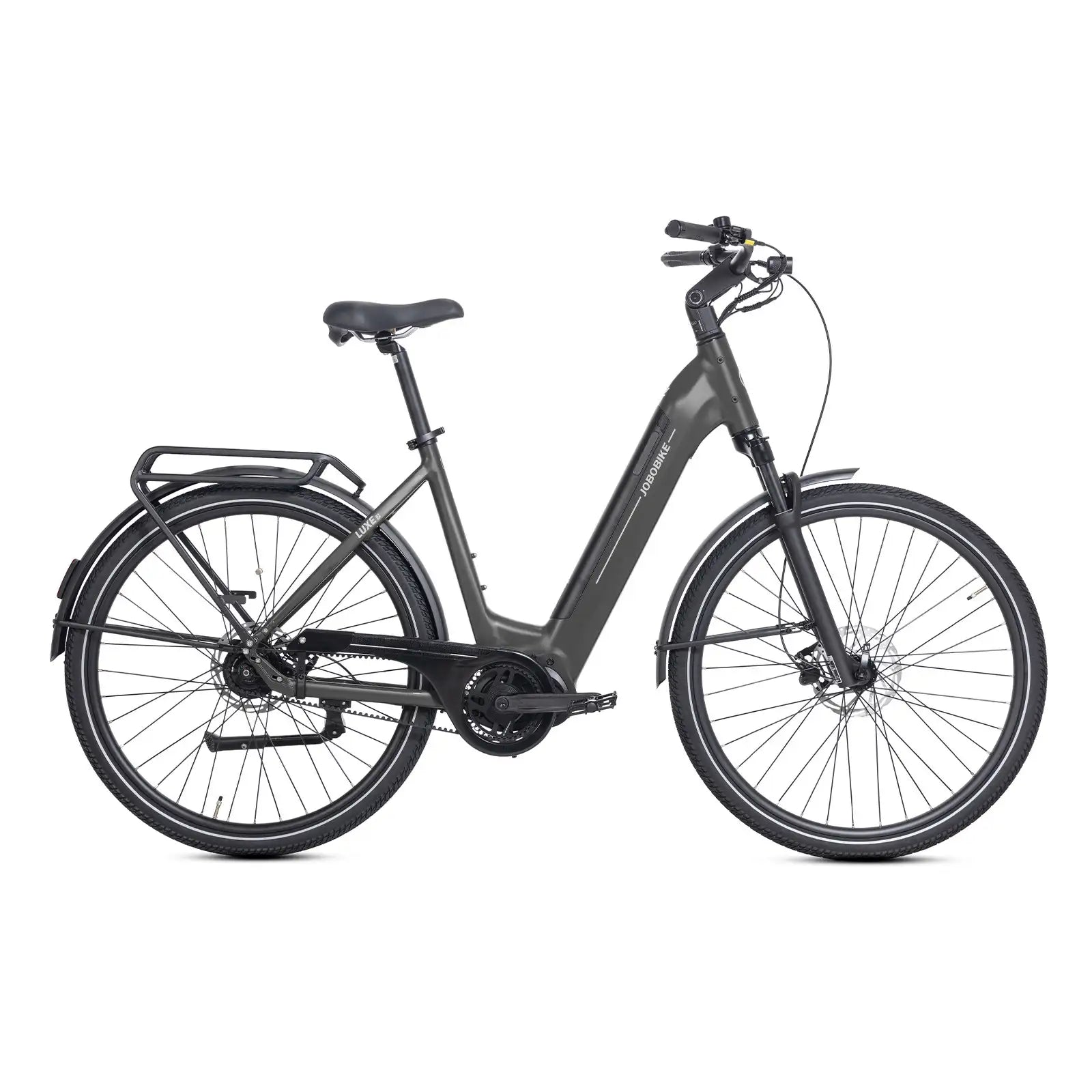 Luxe – black olive miejski rower elektryczny z napędem pasowym wymagającym niewielkiej konserwacji